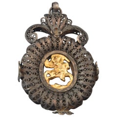Devotional Pendant with St. George, Silver, 19th Century
