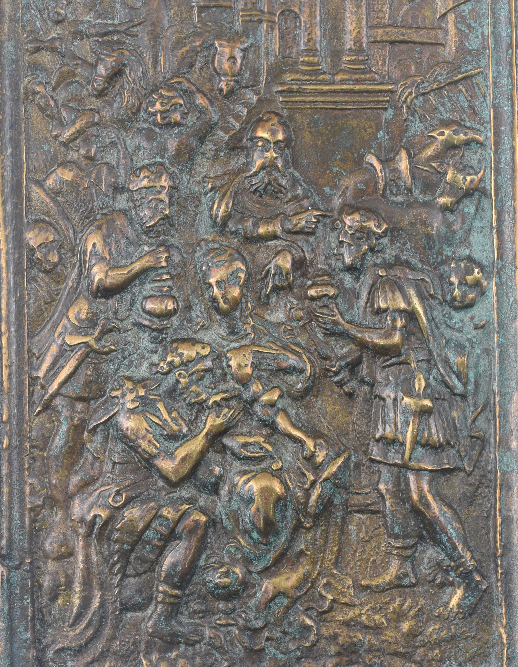 Devotionale Plakette, Adoration of the Magi. Bronze. Spanische Schule, 17. Jahrhundert. (Barock) im Angebot