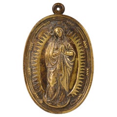 Targa devozionale, Immacolata Concezione. Bronzo. Spanish School, XVII secolo.