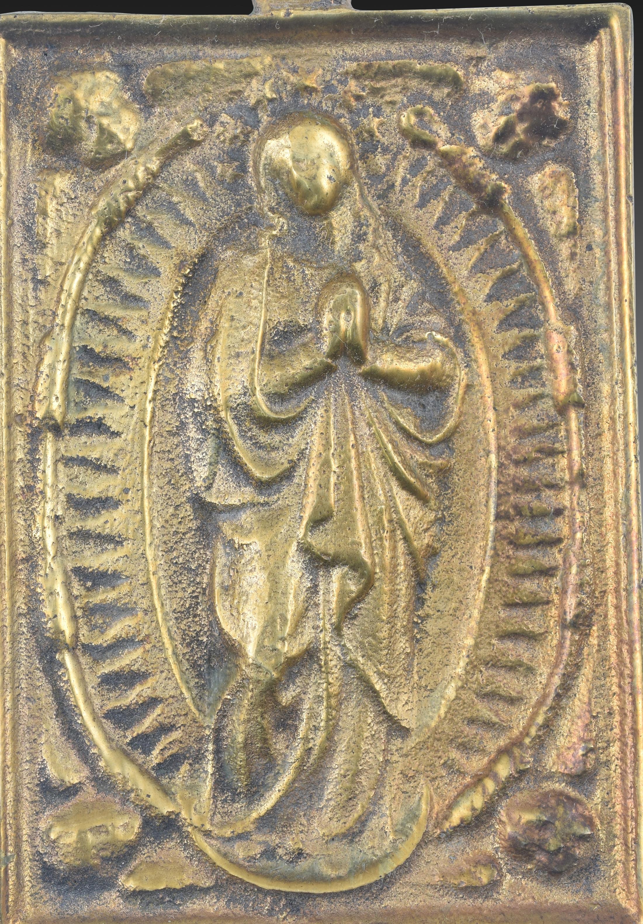 Neoclassical Revival Devotional plaque, Immaculate Conception. Bronze. Spanish school, 19th century.  For Sale