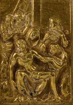 Devotional plaque, Pietà. Bronze. Spanish School, 17th-18th centuries.