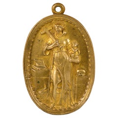 Devotional plaque, Saint Anthony of Padua. Bronze. Spanish School, 17th century.
