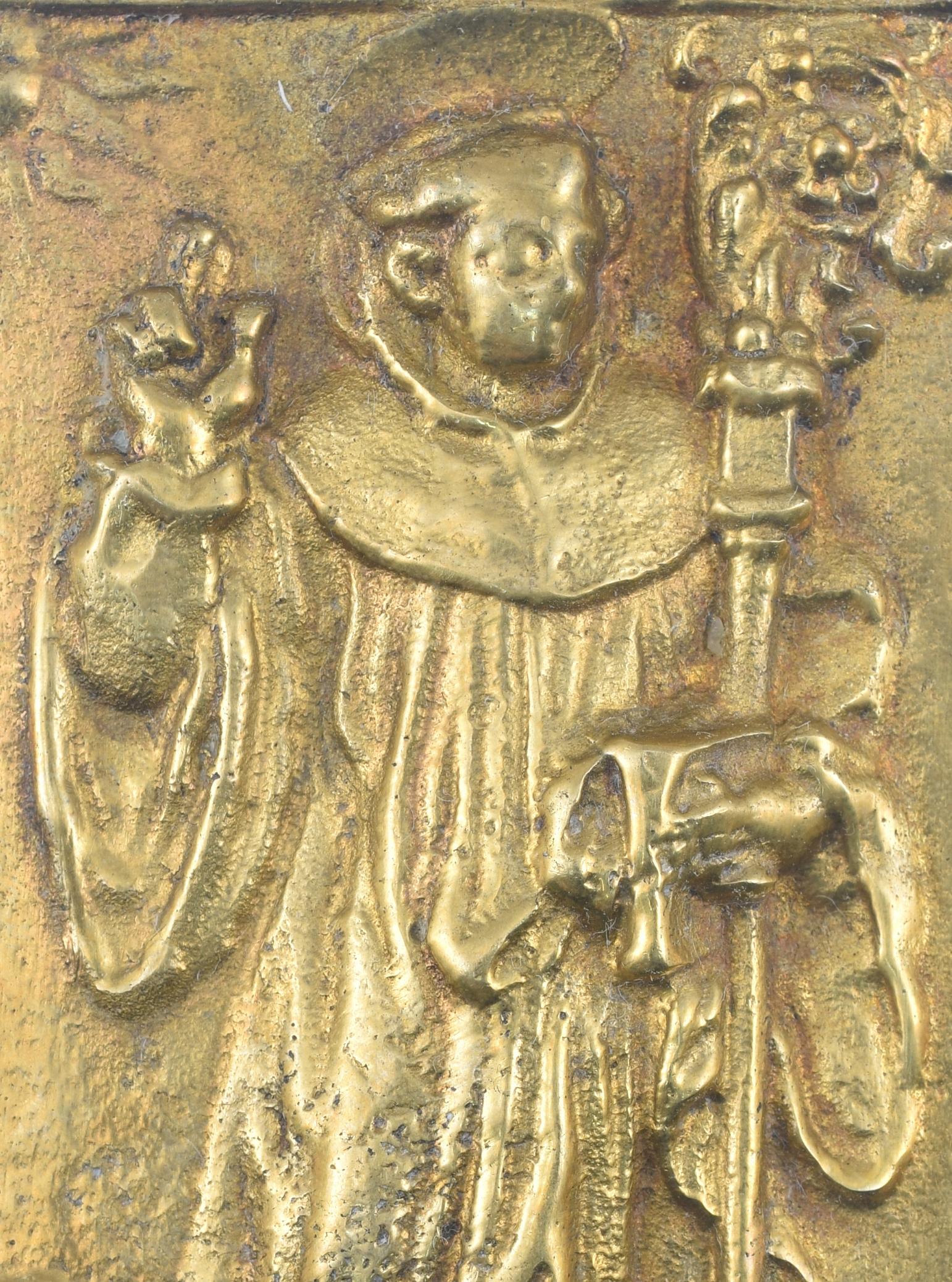 Andachtstafel, Heiliger Bischof Bronze. Spanische Schule, 19. Jh. (Neoklassisches Revival) im Angebot