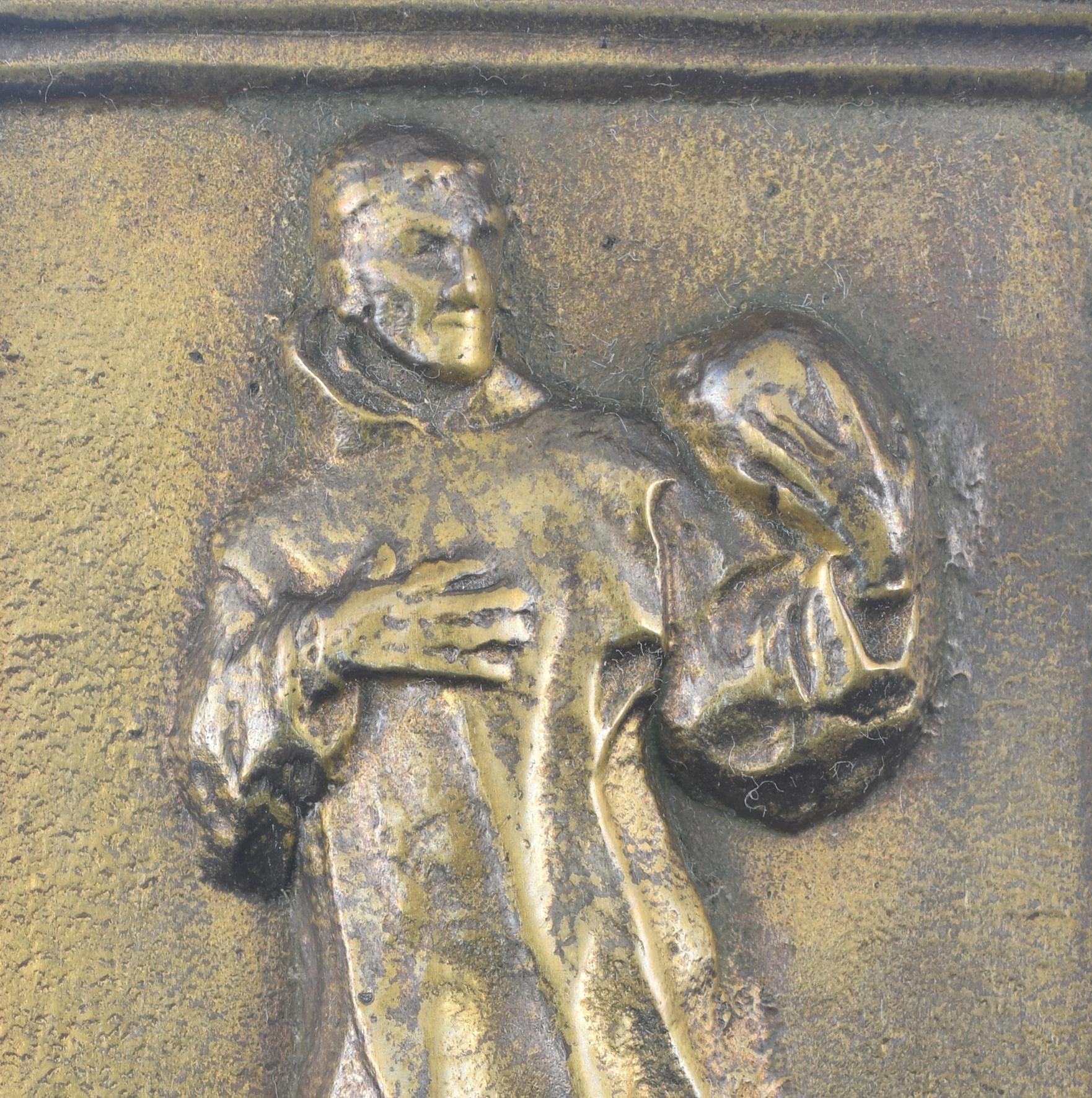 Néo-classique Plaque de dévotion, Saint Bruno. Bronze. École espagnole, 19e siècle.  en vente