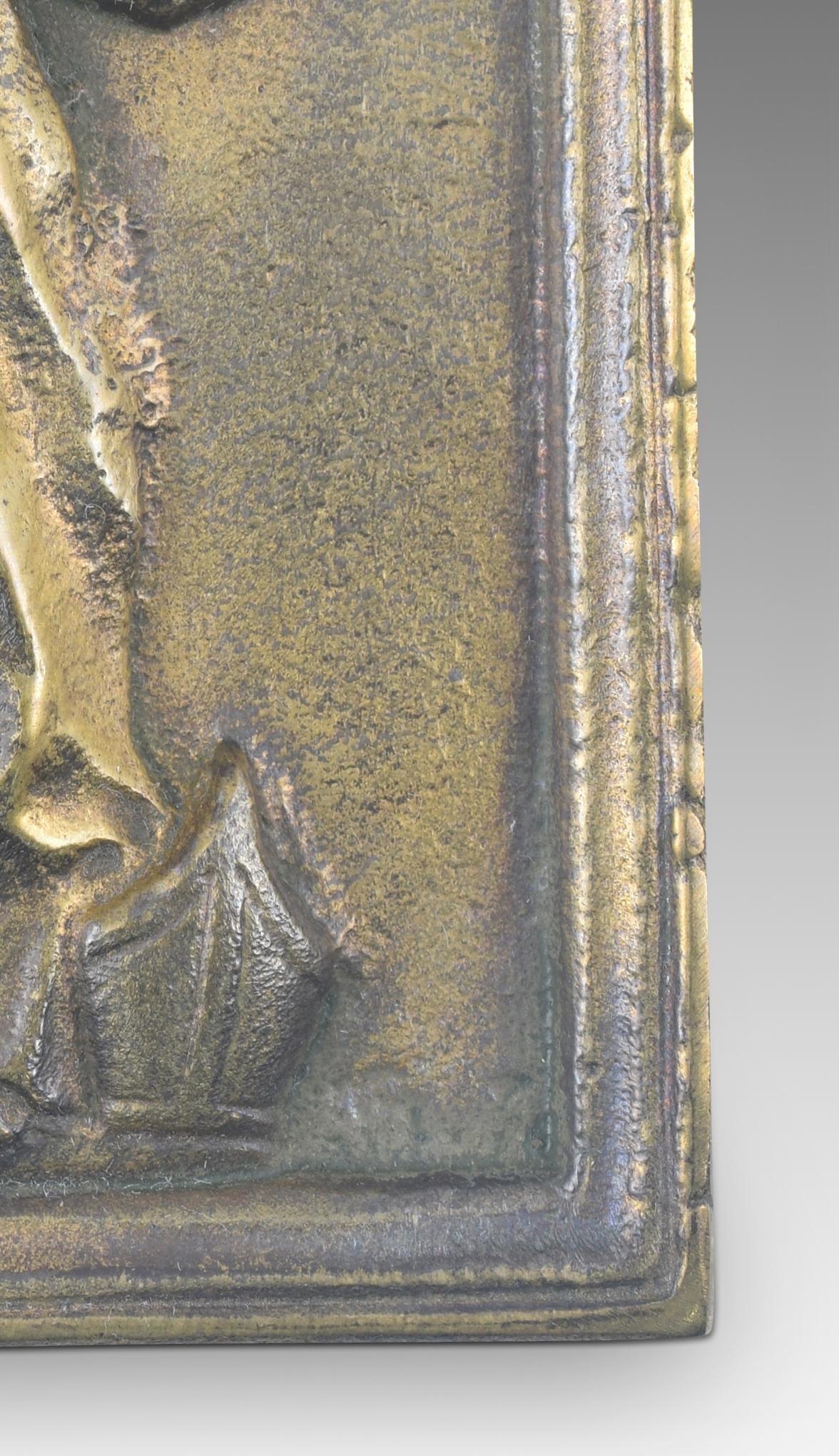 Andachtstafel, Heiliger Bruno. Bronze. Spanische Schule, 19. Jahrhundert.  im Zustand „Relativ gut“ im Angebot in Madrid, ES