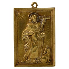 Targa devozionale, San Domenico di Guzmán. Bronzo. Spanish School, 17°-18° sec.