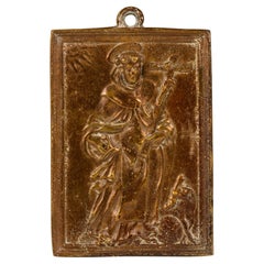 Targa devozionale, San Domenico di Guzmán. Bronzo. Spanish School, XVII secolo