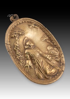 Targa devozionale, Stigmatizzazione di San Francesco d'Assisi. Bronzo.