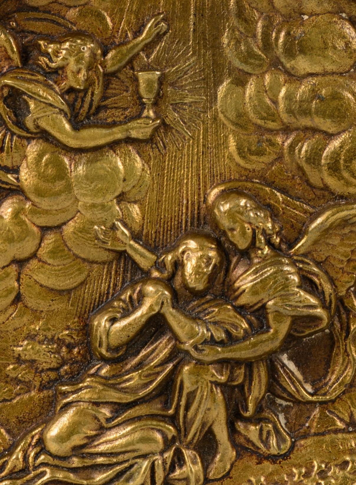 European Devotional plaque, The Prayer in the Garden. Bronze. 19th century. For Sale