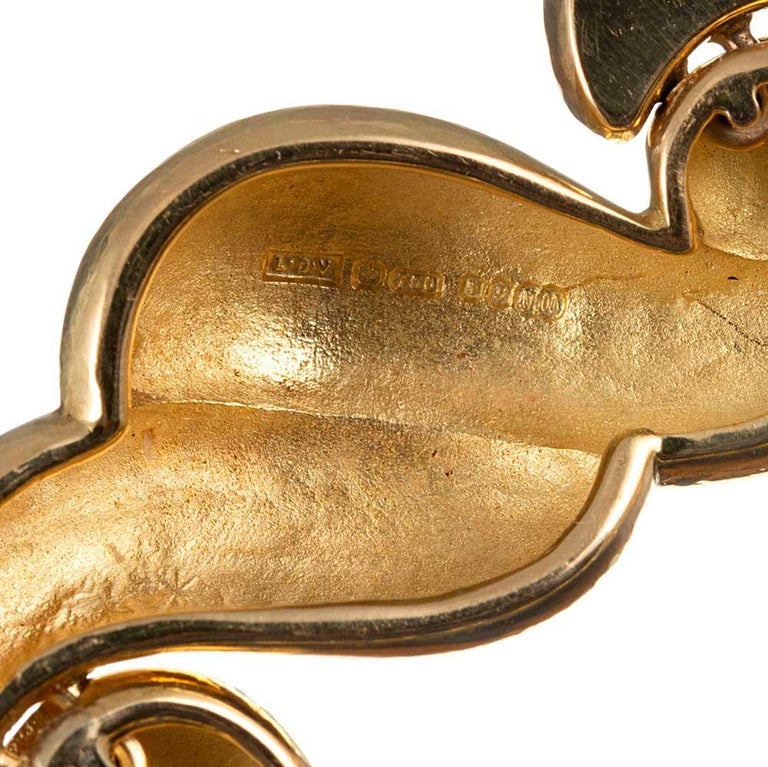 DeVroomen Scrolling Golden Link Necklace For Sale 1