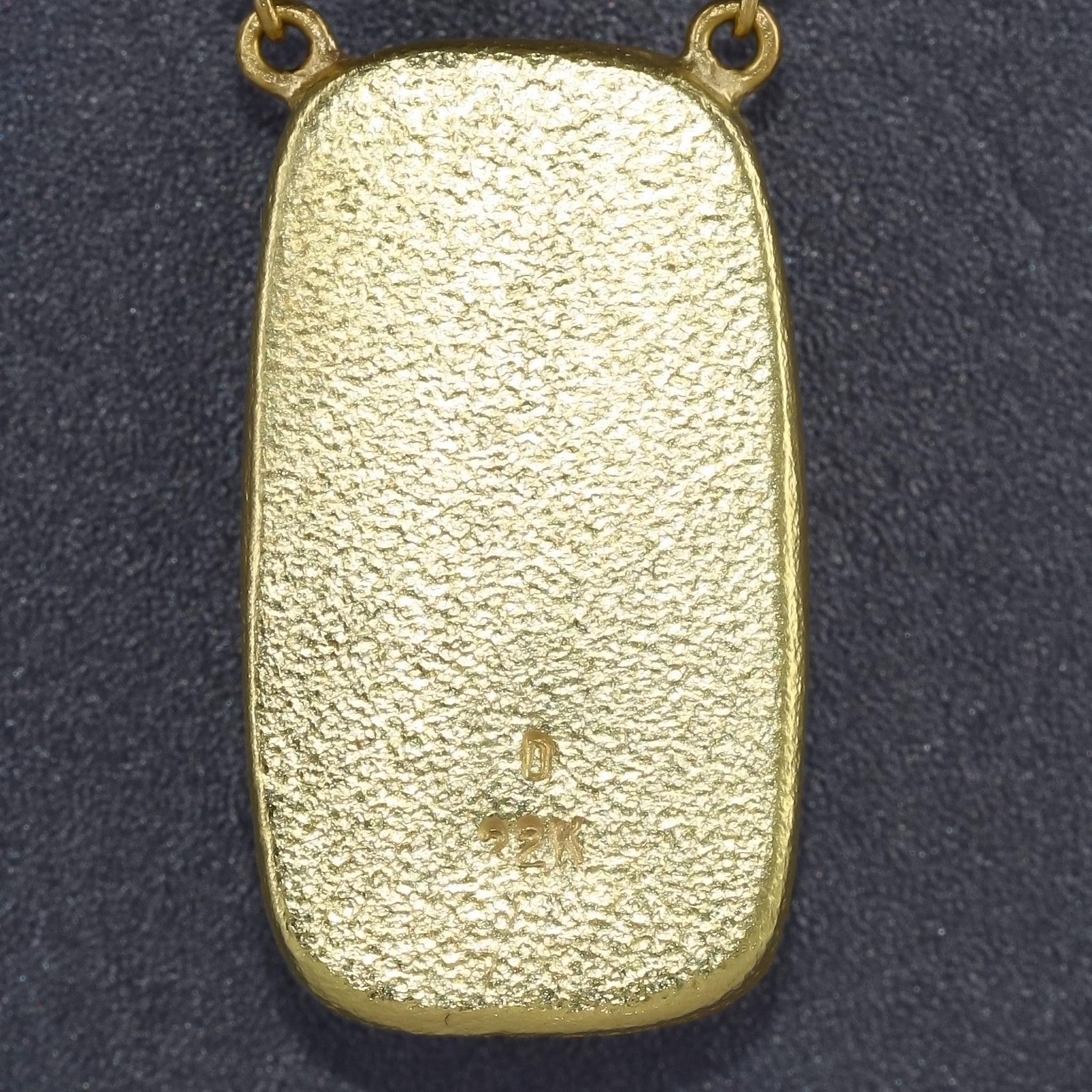 Cabochon Fiery Gem Rainbow Opal 22k Gold Handmade Chain Necklace, Devta Doolan 2022