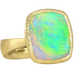 Devta Doolan Lightning Ridge Crystal Opal One of a Kind Gold Ring