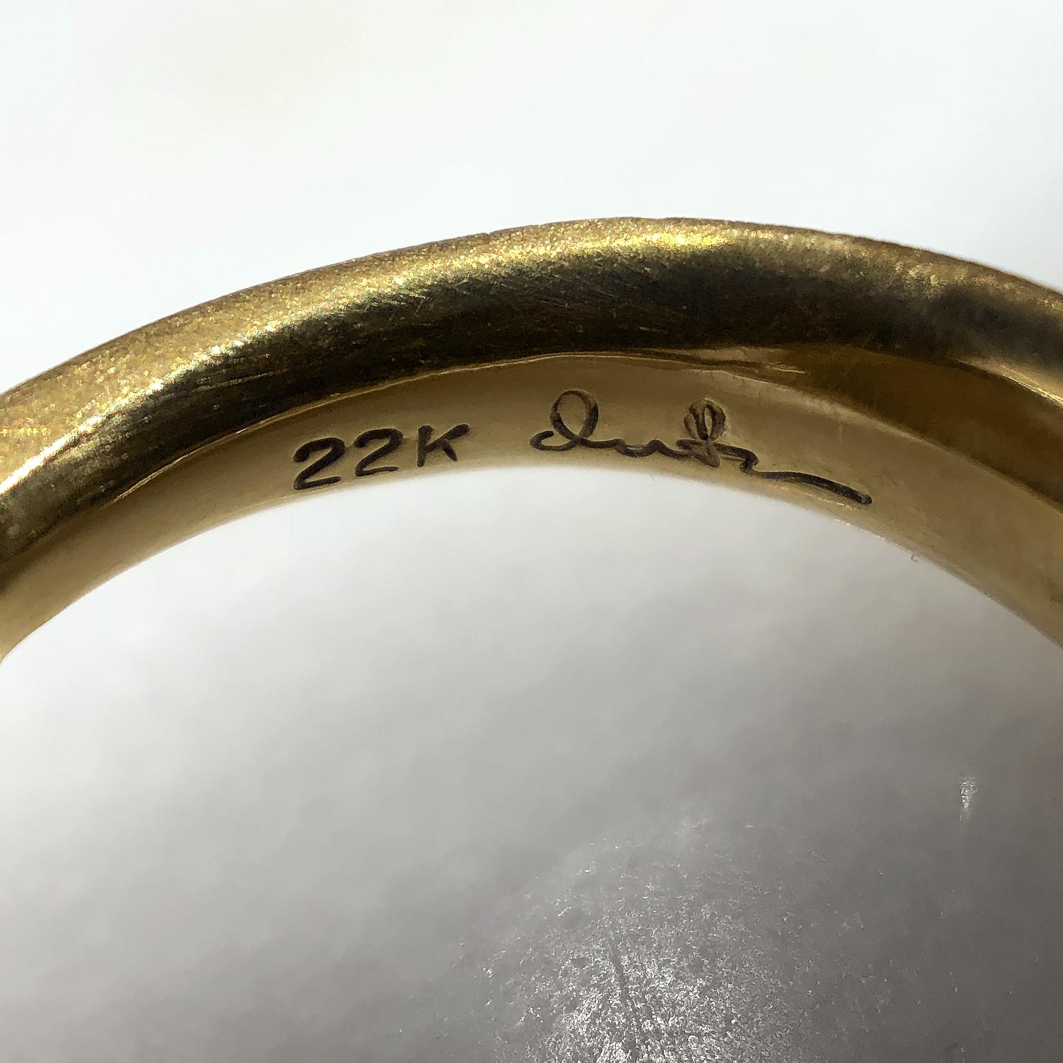 Devta Doolan Rare Cat's-Eye Golden Rutilated Quartz One of a Kind Gold Ring In New Condition In Dallas, TX