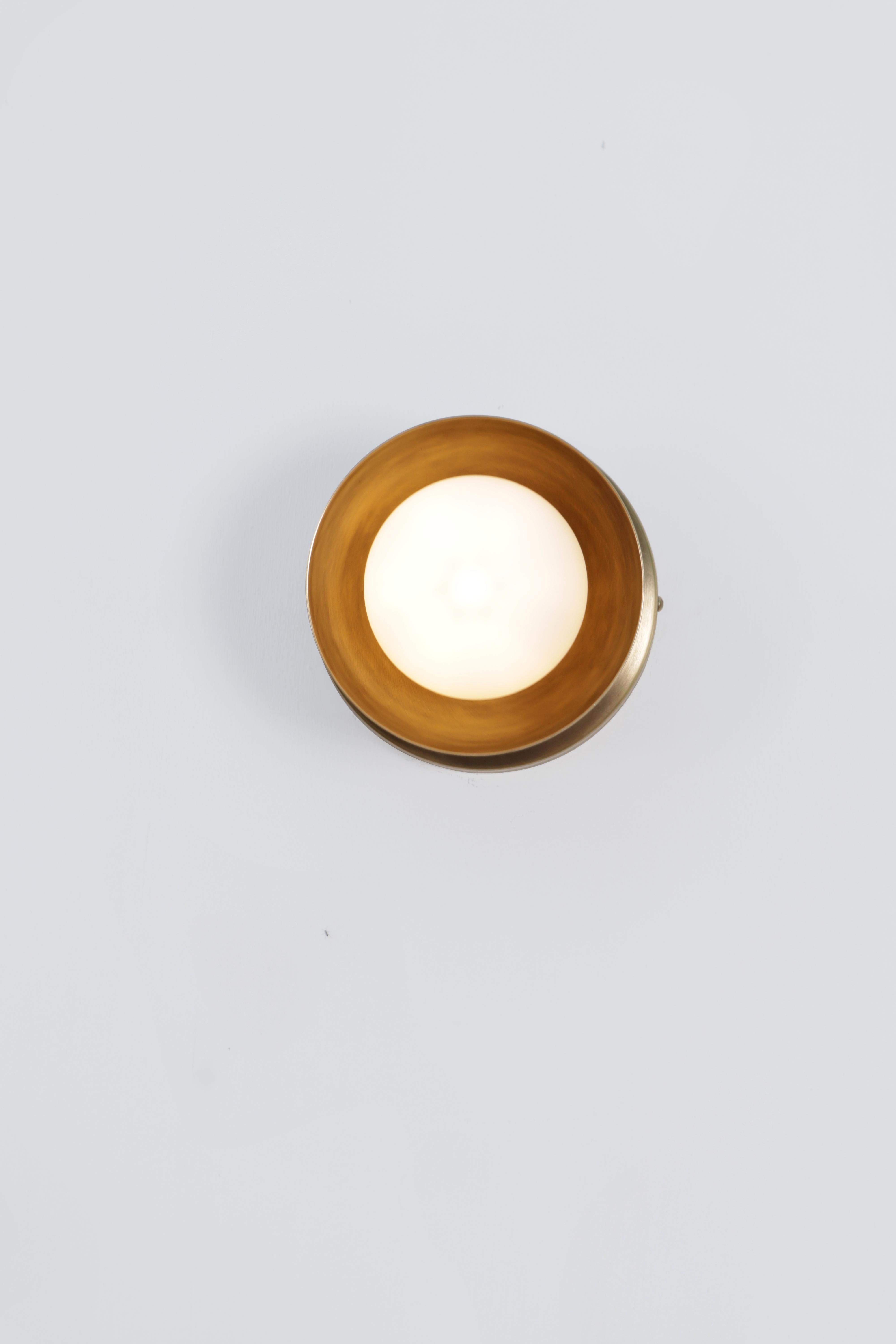 Post-Modern Dew Brass Dome Small Wall Sconce by Lamp Shaper For Sale