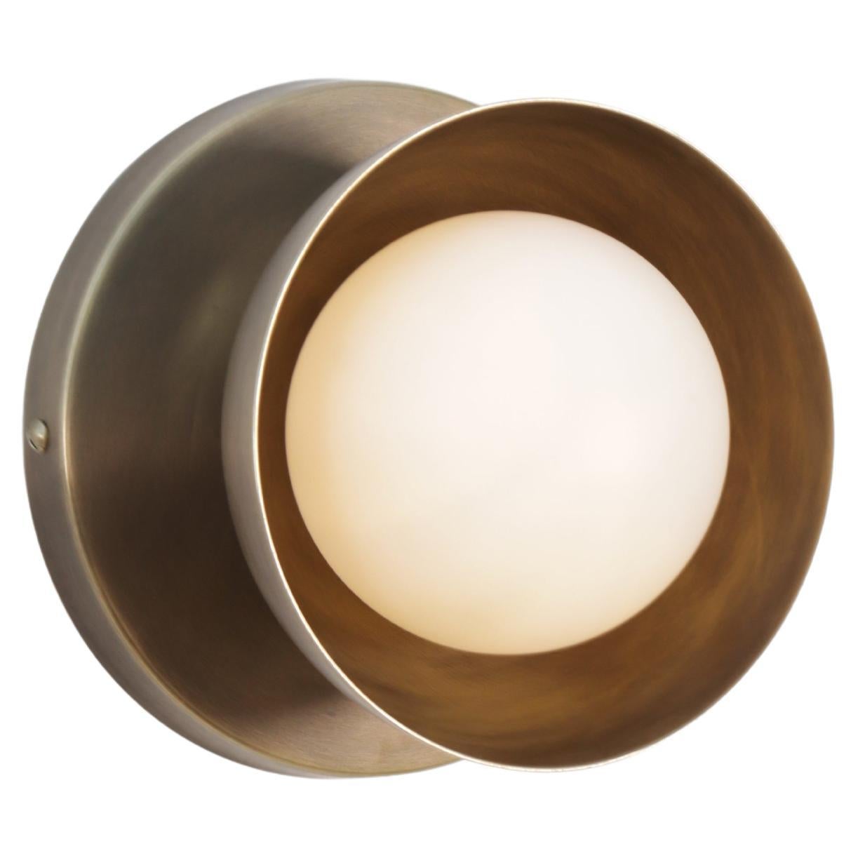 Dew Brass Dome Small Wall Sconce by Lamp Shaper For Sale