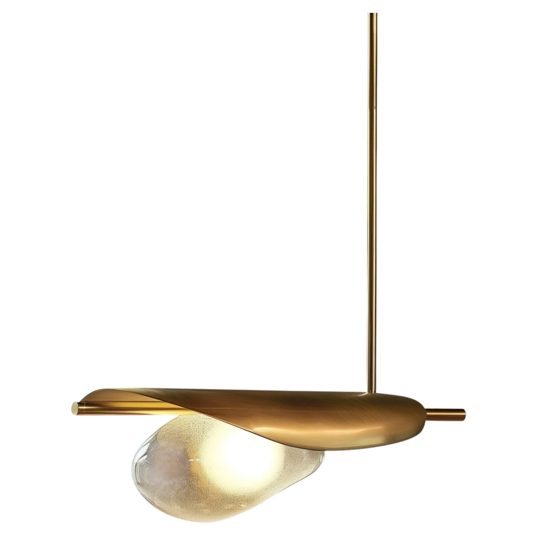 Lampada a sospensione in ottone Dew di Marsica Fossati
