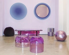 Modern Small Dew Drop Side Table in Purple, Translucent Resin, by Ian Cochran