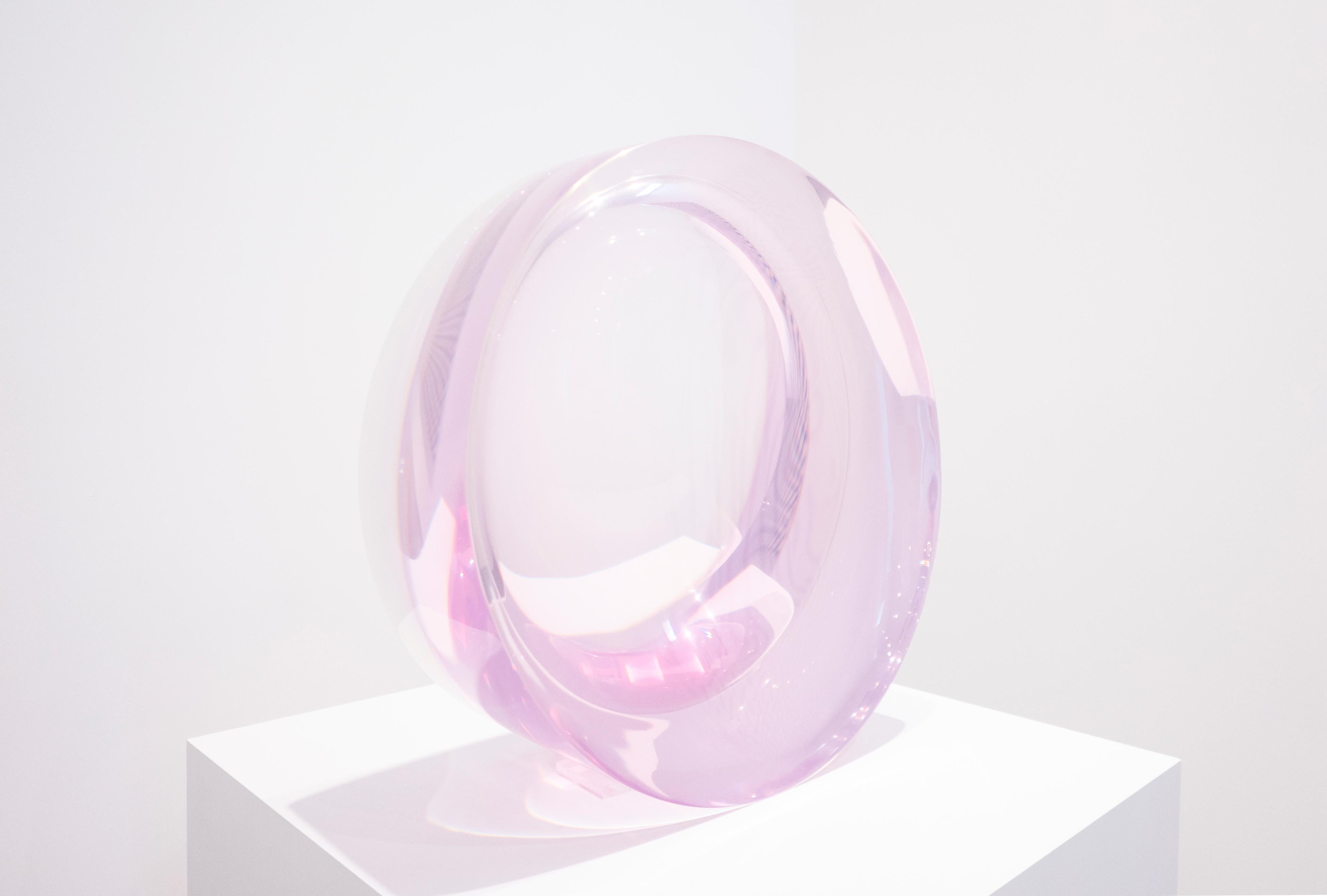 Concave Circle Rose - Sculpture by DeWain Valentine