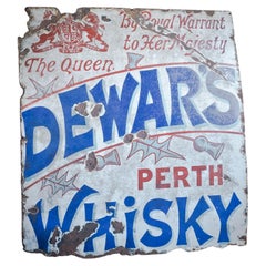 Vintage Dewars Whisky Enamel Sign