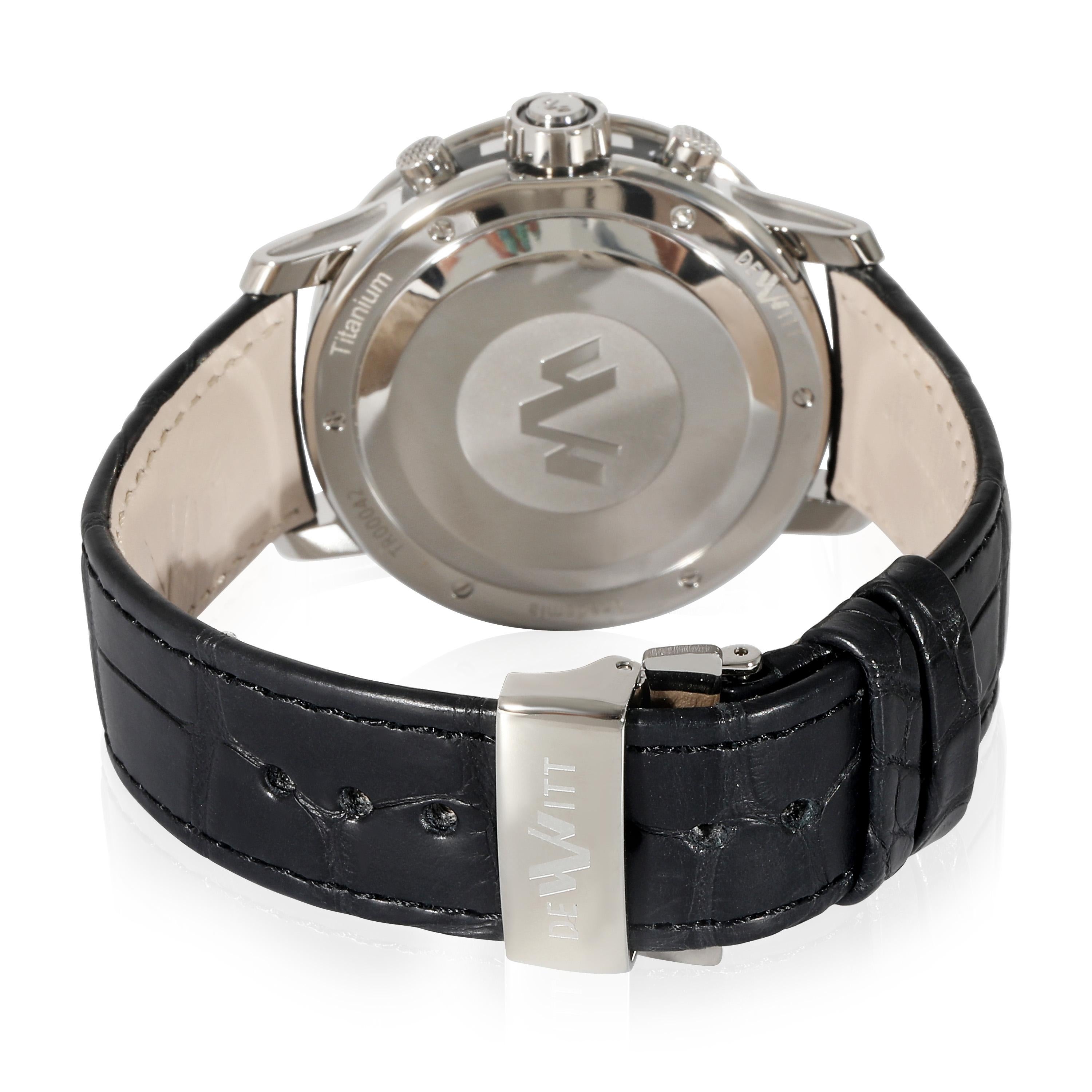 DeWitt Academia Chronostream II AC.CHR.002 Men's Watch in  Titanium

SKU: 133310

PRIMARY DETAILS
Brand: DeWitt
Model: Academia Chronostream II
Country of Origin: Switzerland
Movement Type: Mechanical: Automatic/Kinetic
Year of Manufacture: