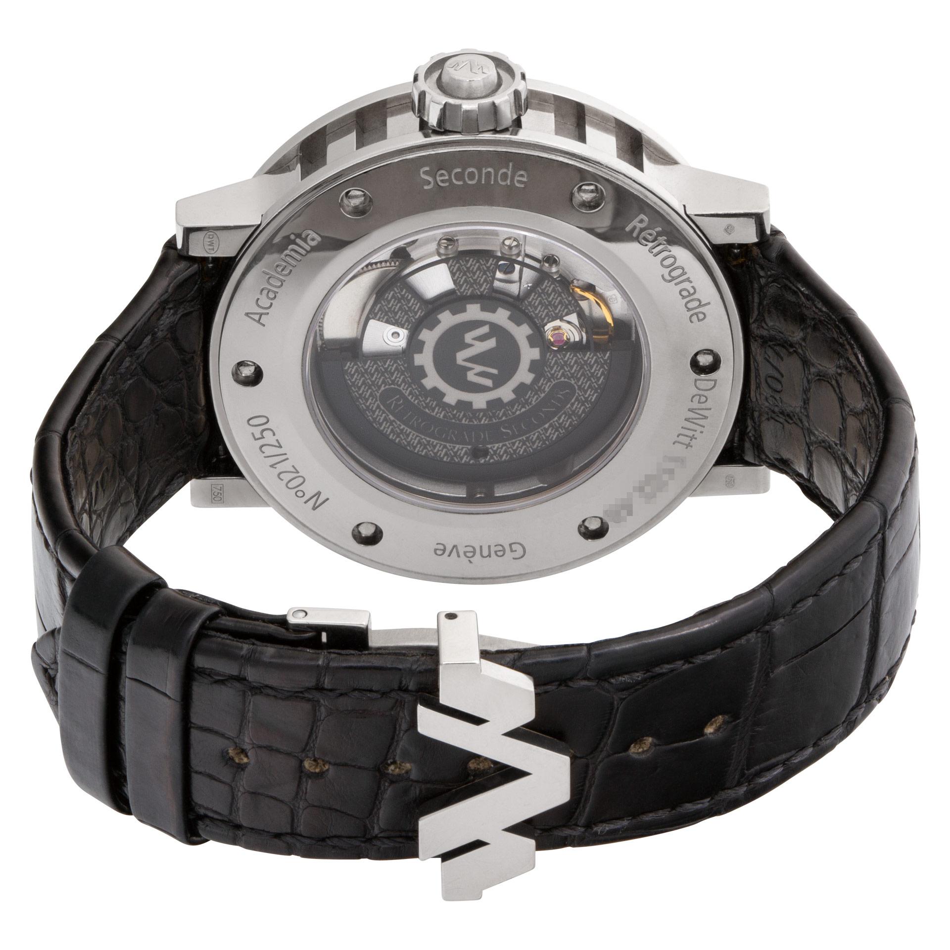 Men's DeWitt Academia Seconde Retrograde 18k white gold Auto wristwatch For Sale