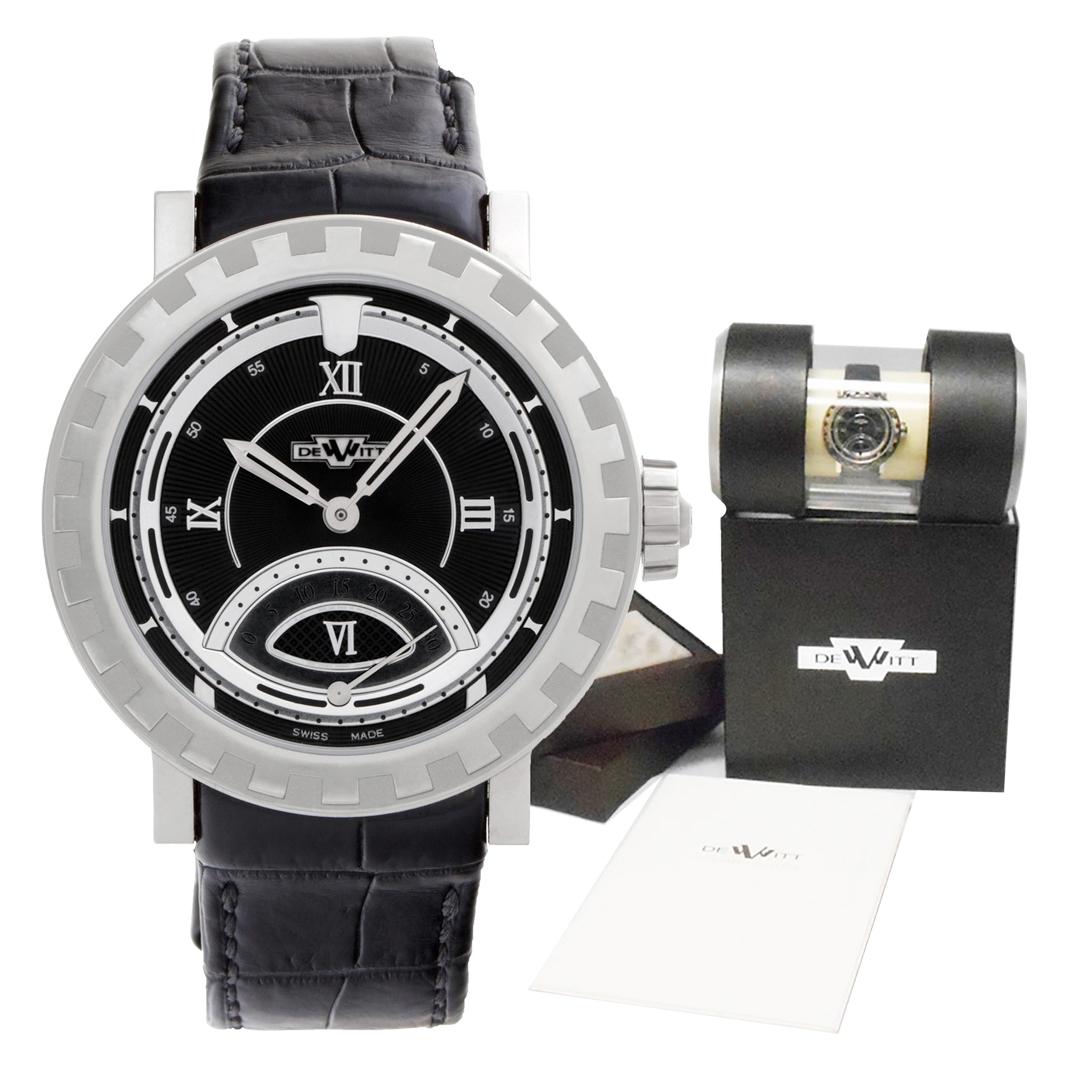 DeWitt Academia Seconde Retrograde 18k white gold Auto wristwatch For Sale 4