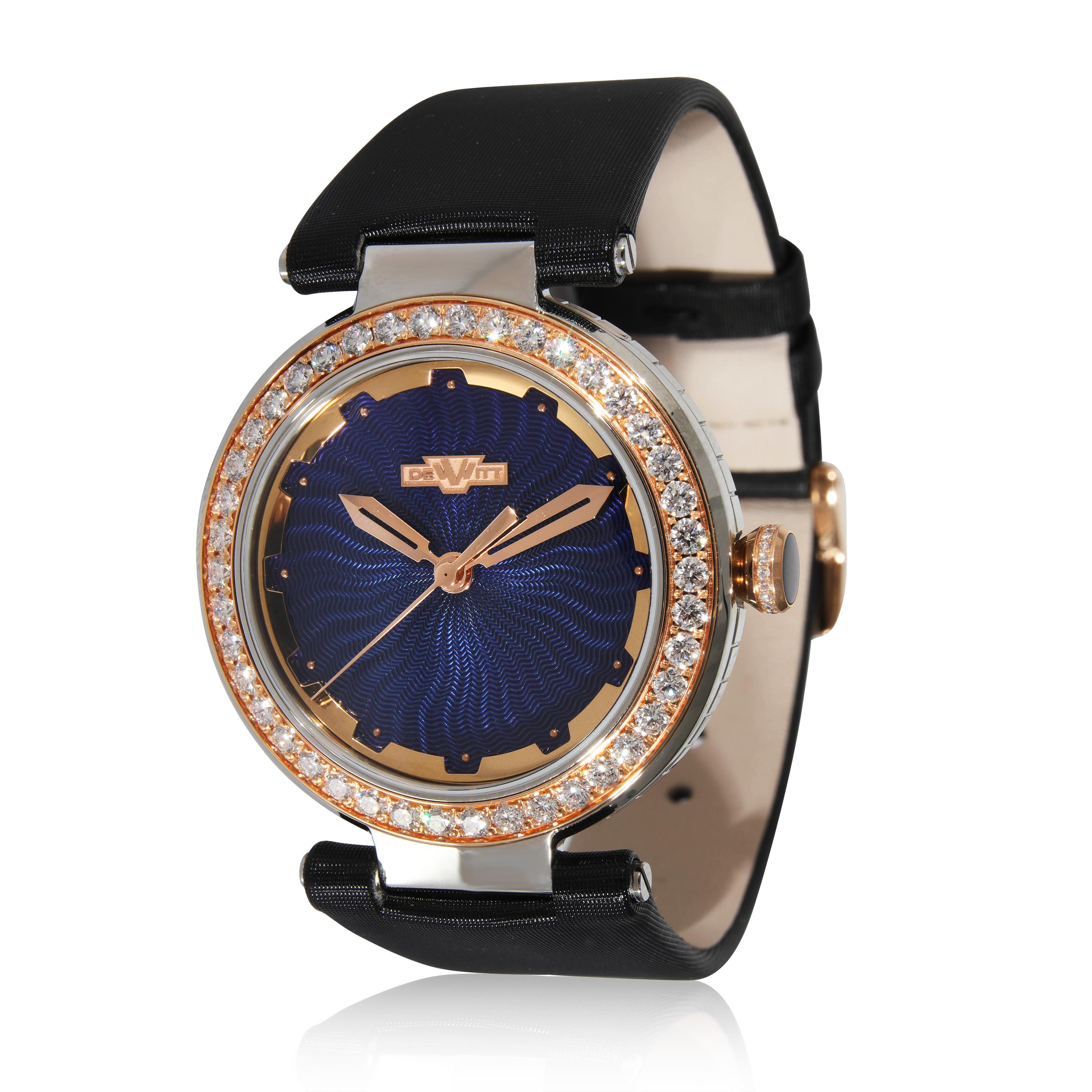 Dewitt Blue Empire BEM.Qz.001-BLK Unisex Watch in 18kt Stainless Steel/Rose Gold For Sale 1