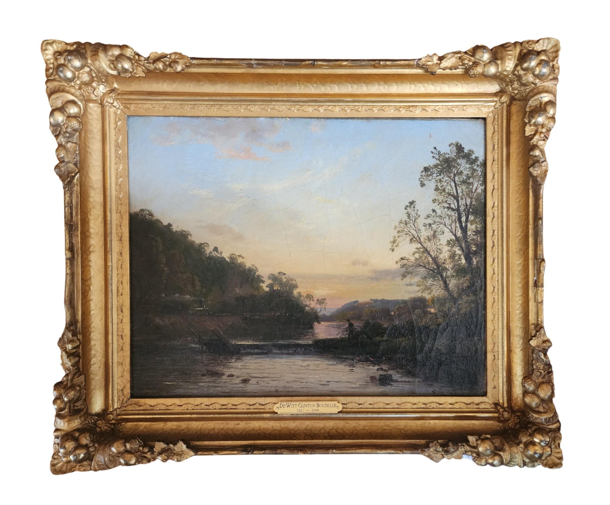 Pesca en el arroyo - Painting de Dewitt Clinton Boutelle 