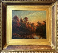 "Sunset, Indian Summer" DeWitt Clinton Boutelle, Hudson River School Landscape