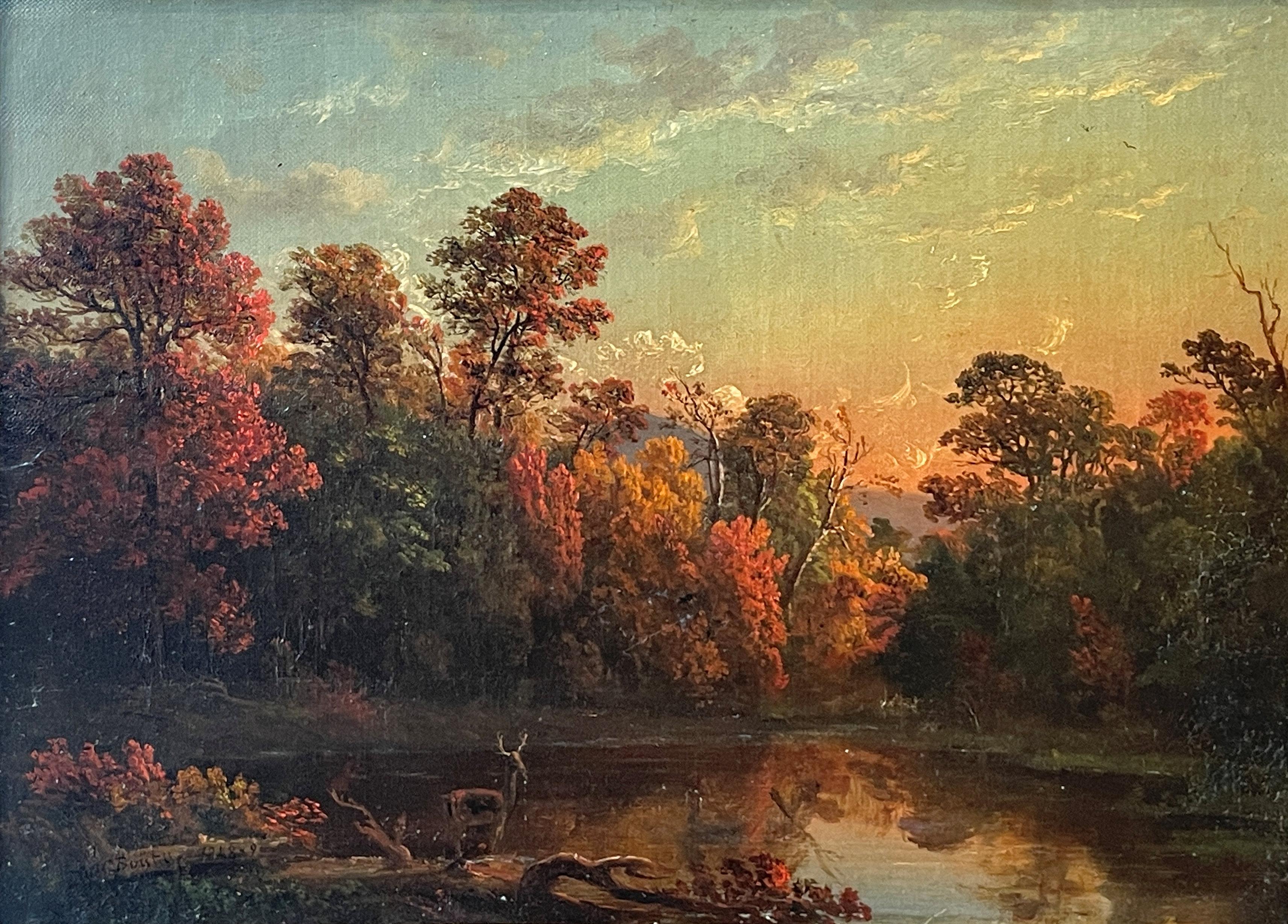 "Puesta de Sol, Verano Indio" DeWitt Clinton Boutelle, Paisaje de la Escuela del Río Hudson