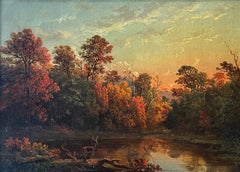 "Puesta de Sol, Verano Indio" DeWitt Clinton Boutelle, Paisaje de la Escuela del Río Hudson
