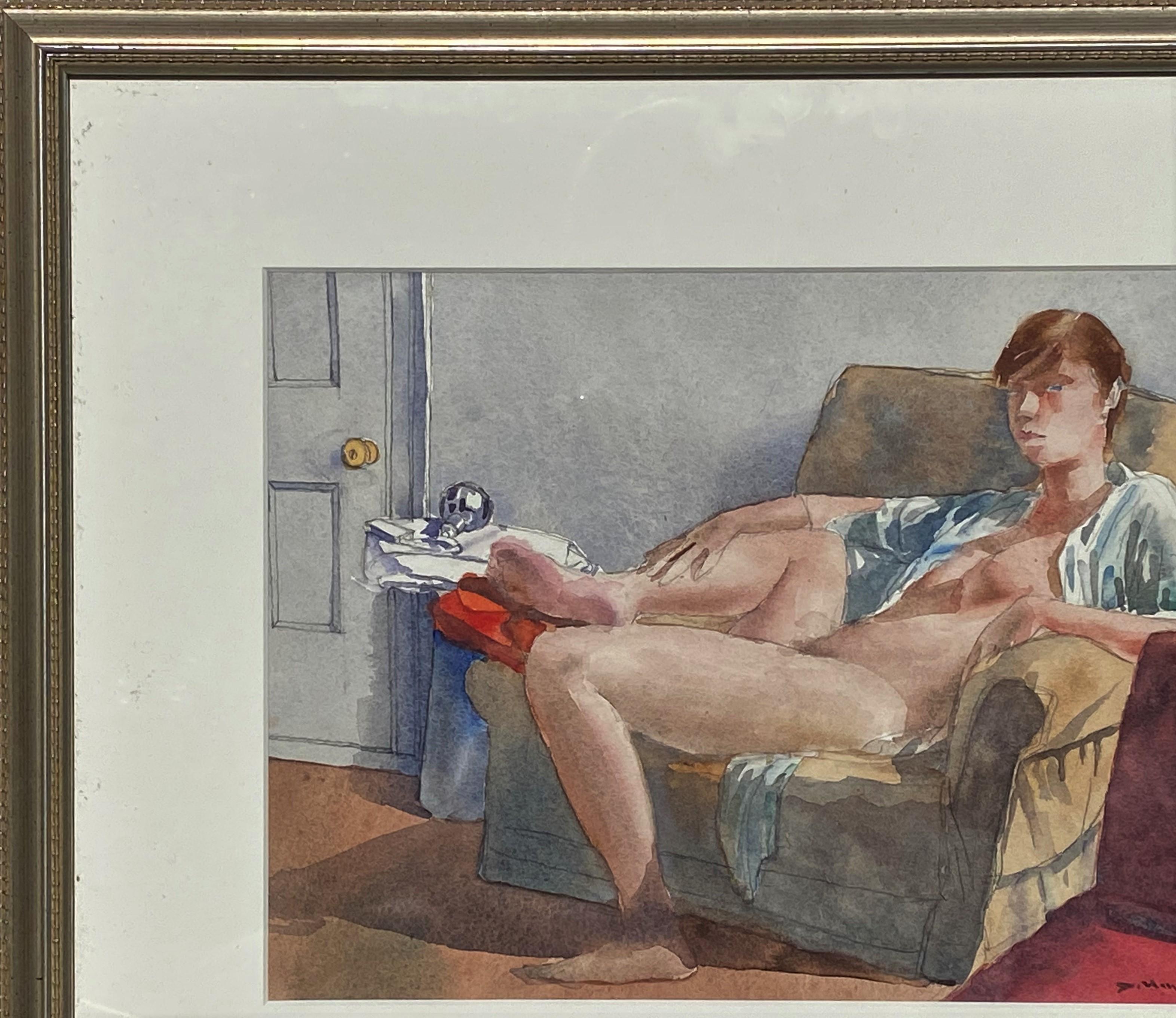 Dewitt Hardy, 1940-2017 Maine artist Nude Watercolor 1