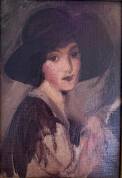 Portrait d'une jeune femme au chapeau