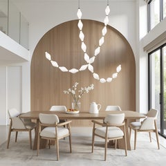 Dewy S11+S11 White Borosilicate Glass Chandelier