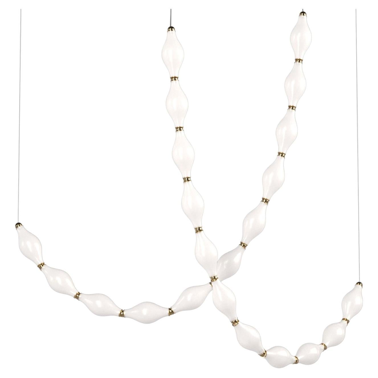 Lampadario Dewy S11+S11 in vetro borosilicato bianco in vendita