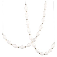 Dewy S11+S11 White Borosilicate Glass Chandelier