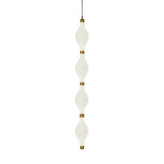 Dewy S4 Vertical White Glass Chandelier