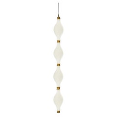 Dewy S4 Vertical White Glass Chandelier