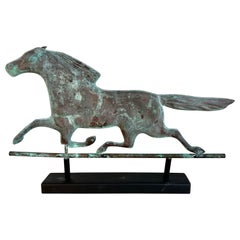 Dexter Horse Copper Weathervane on Wood Base