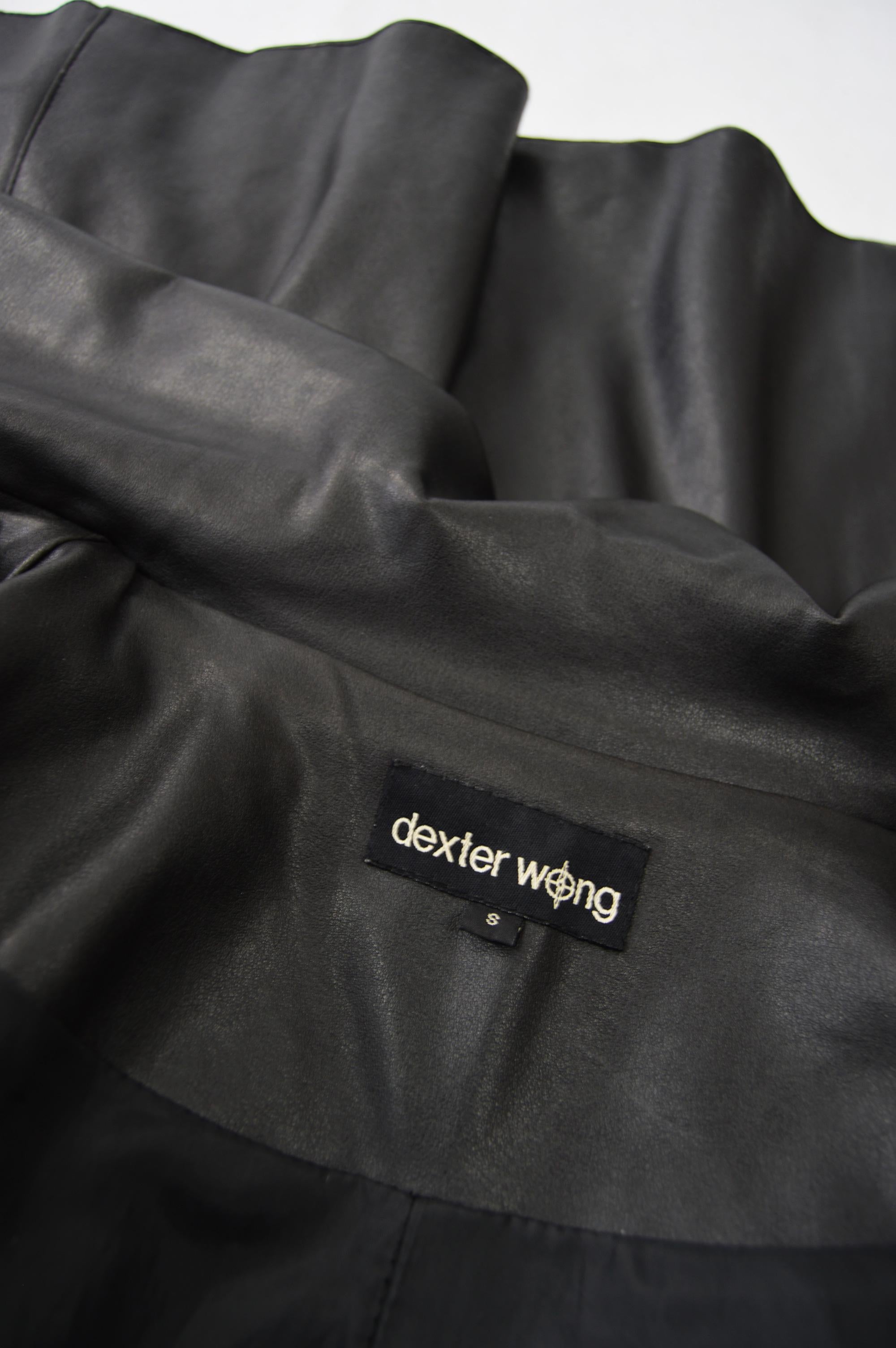 Dexter Wong Black Dual Layered Vegan Leather Jacket For Sale 1