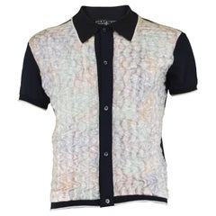 Dexter Wong Men's Vintage Avant Garde Textured Organza Polo Shirt, 1990s.