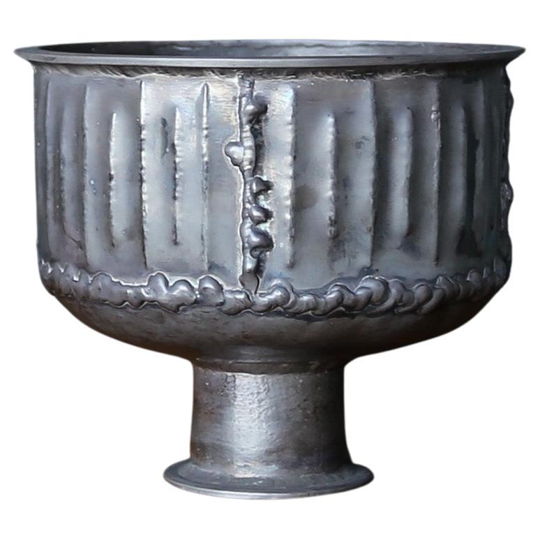 Dextra Frankel Welded 800 Silver Footed Bowl, California, c.1970 For Sale