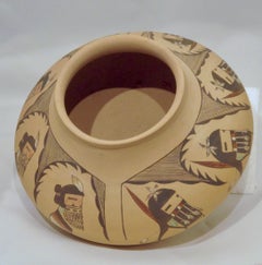 Longhair Katsina jar, by Dextra Quotskuyva, Nampeyo, Hopi, Tewa, Pottery,kachina