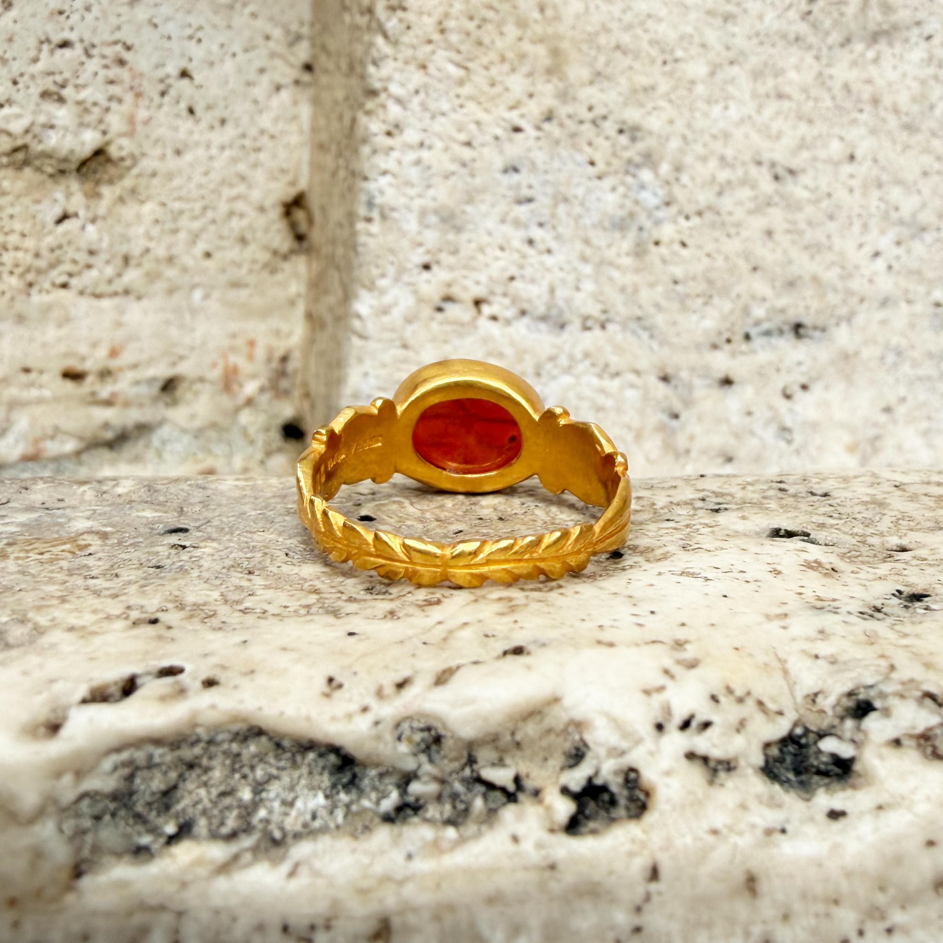 DEXTRARUM IUNCTIO Antico anello calcografico romano del I-II secolo. Anello ADS in oro 22 Kt in vendita 1