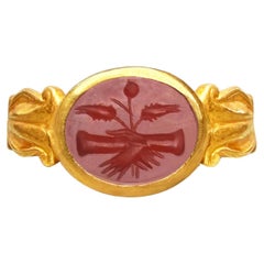 DEXTRARUM IUNCTIO Antiker römischer Intaglio-Ring 1.-2. AD 22 Kt Gold Ring