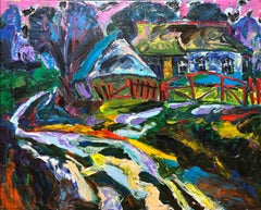 Village Landscape, Landscape Painting, Oil on Canvas