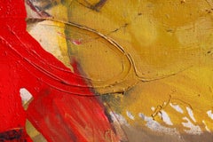 Musica - Pittura astratta a tecnica mista Colori Rosso Giallo Grigio Nero Bianco