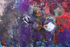 The End - Mixed Media Abstract Painting Colours Red Yellow Grey Black White Blue