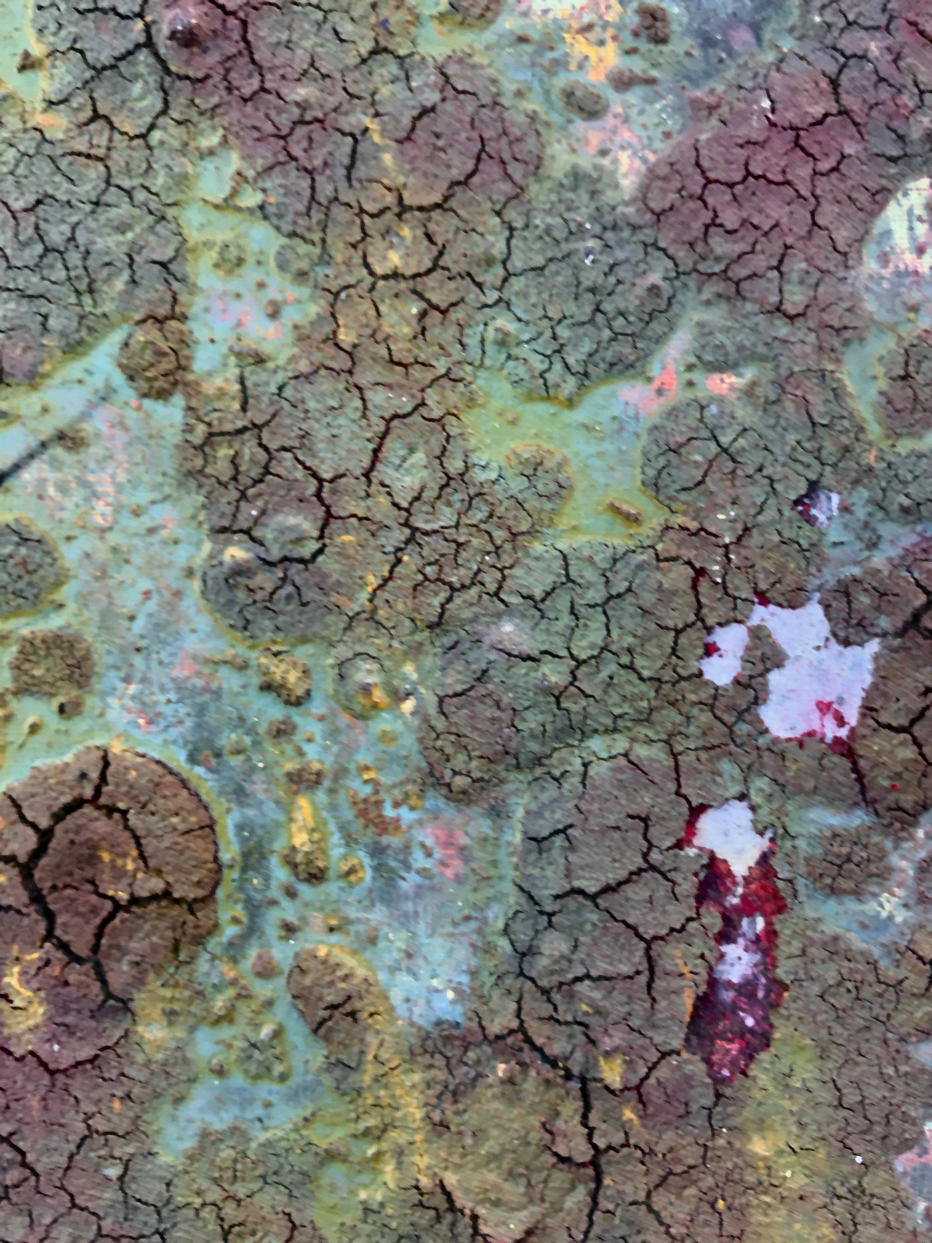 Pittura astratta senza titolo, tecnica mista su tela - Abstract Painting Grigio di Deyan Valkov
