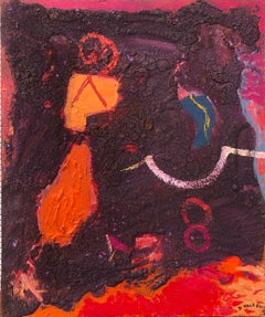 Untitled abstract painting mixed media on canvas